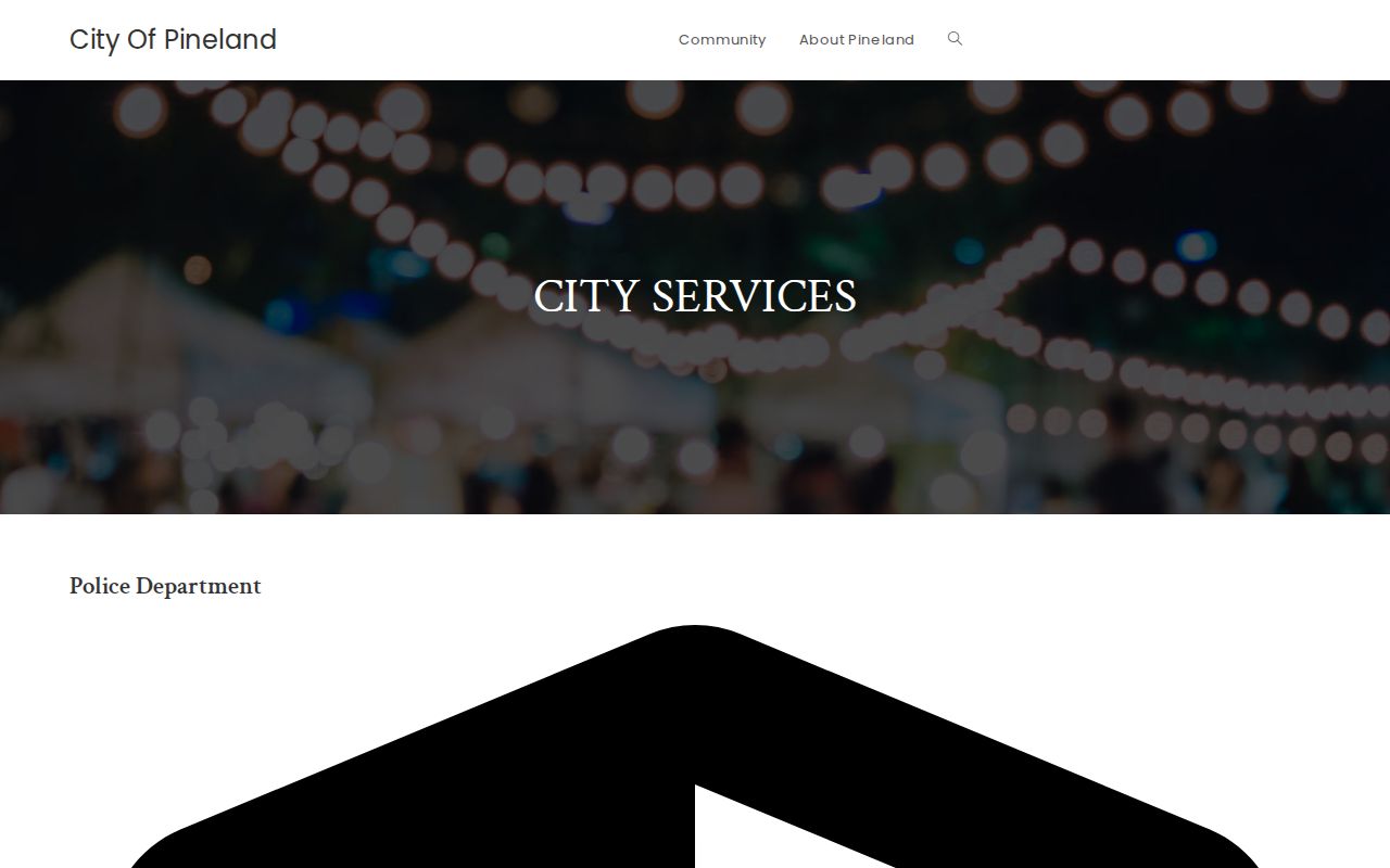 Pineland court docket information on the City Services page