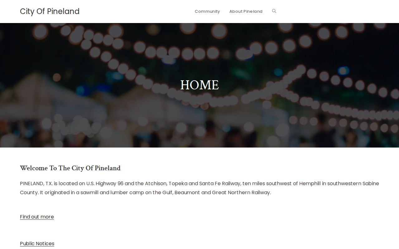 Pineland court record access at the City Hall civic setting